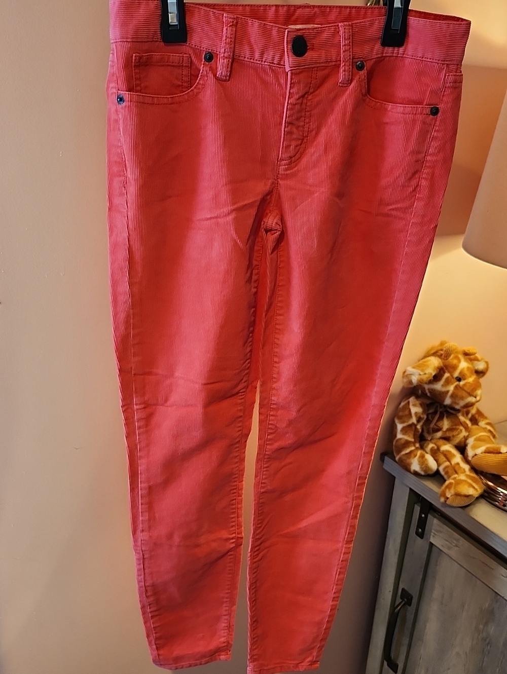 J. Crew Coral Skinny Corderoy Pants